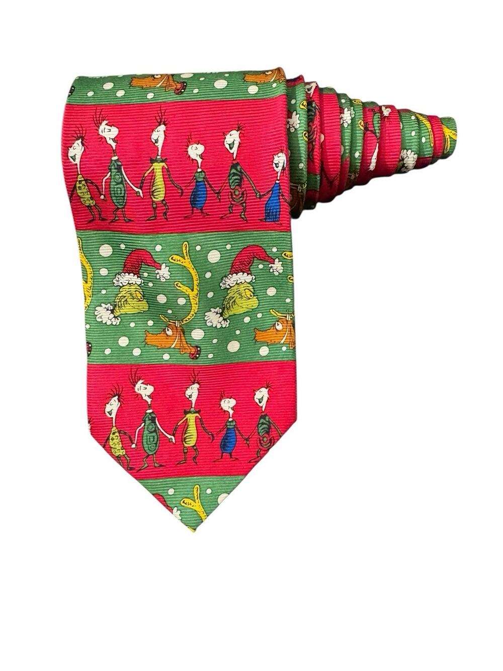 Dr Seuss How The Grinch Stole Christmas Grinch Max Cartoon Necktie Silk
